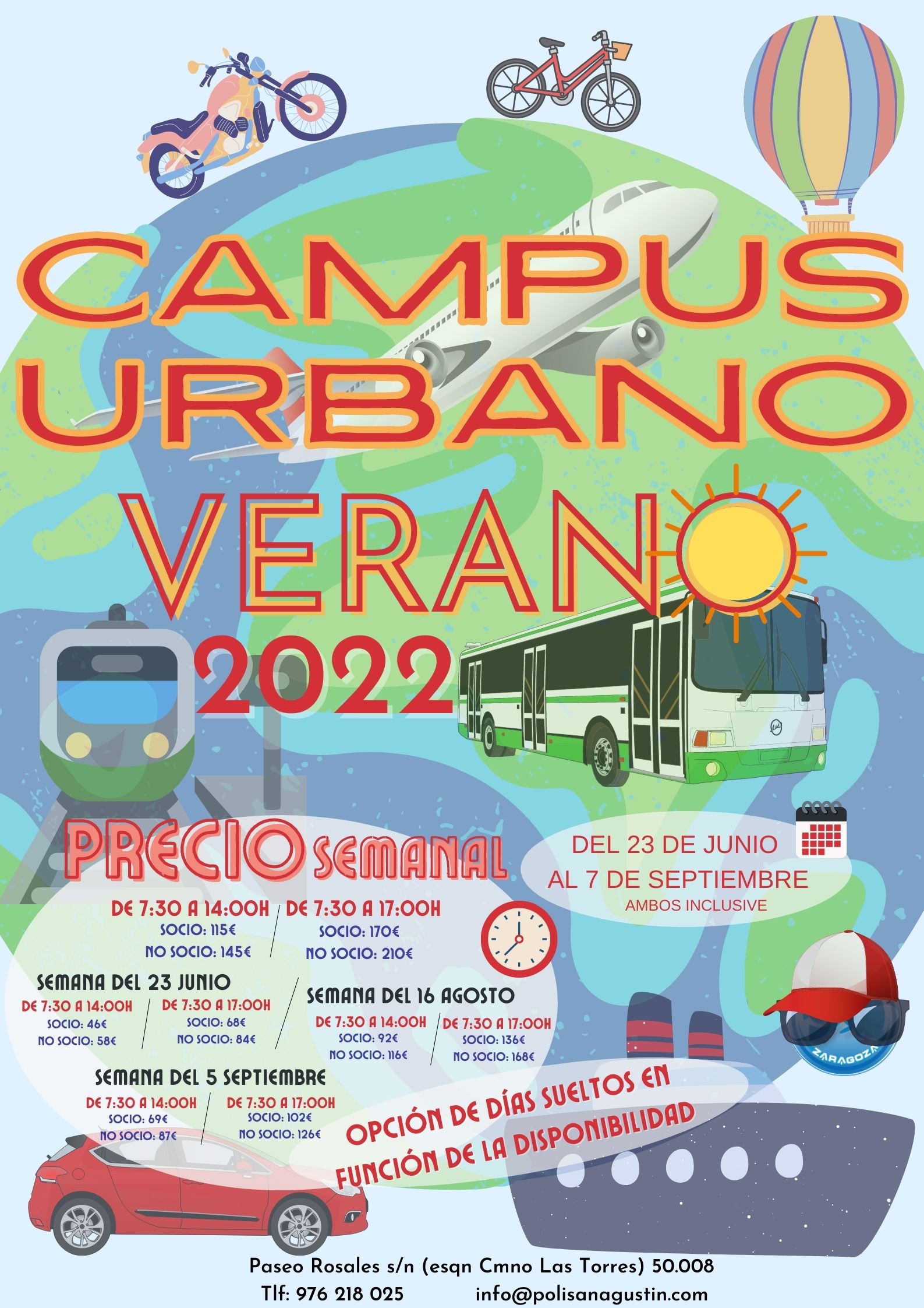 Actividad de CAMPUS VERANO 2022, para socios y usuarios del Polideportivo San Agustn Zaragoza