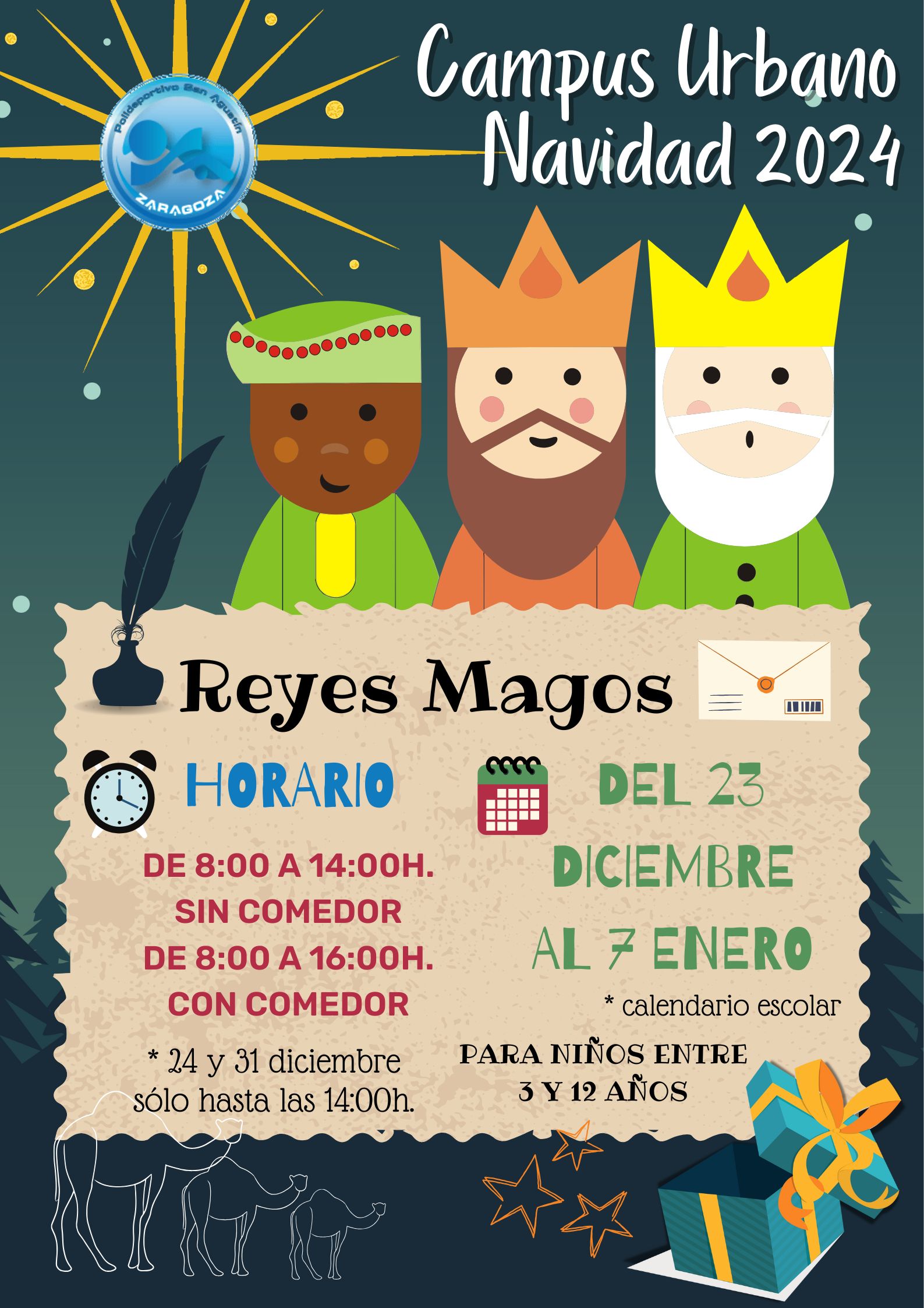 Actividad de CAMPUS NAVIDAD, para socios y usuarios del Polideportivo San Agustn Zaragoza