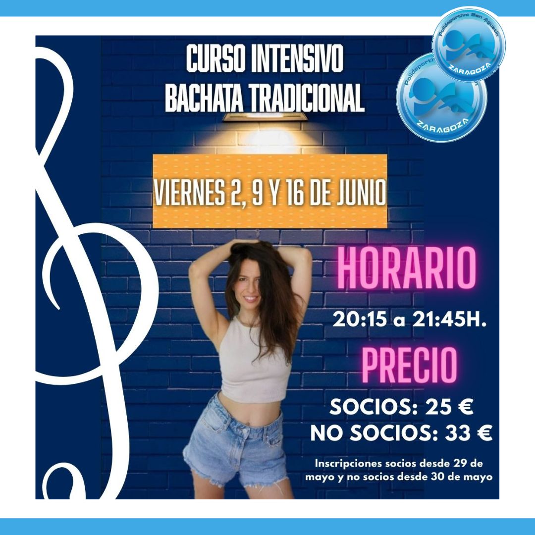 Actividad de INTENSIVO BACHATA INTERNACIONAL en el Polideportivo San Agustn Zaragoza