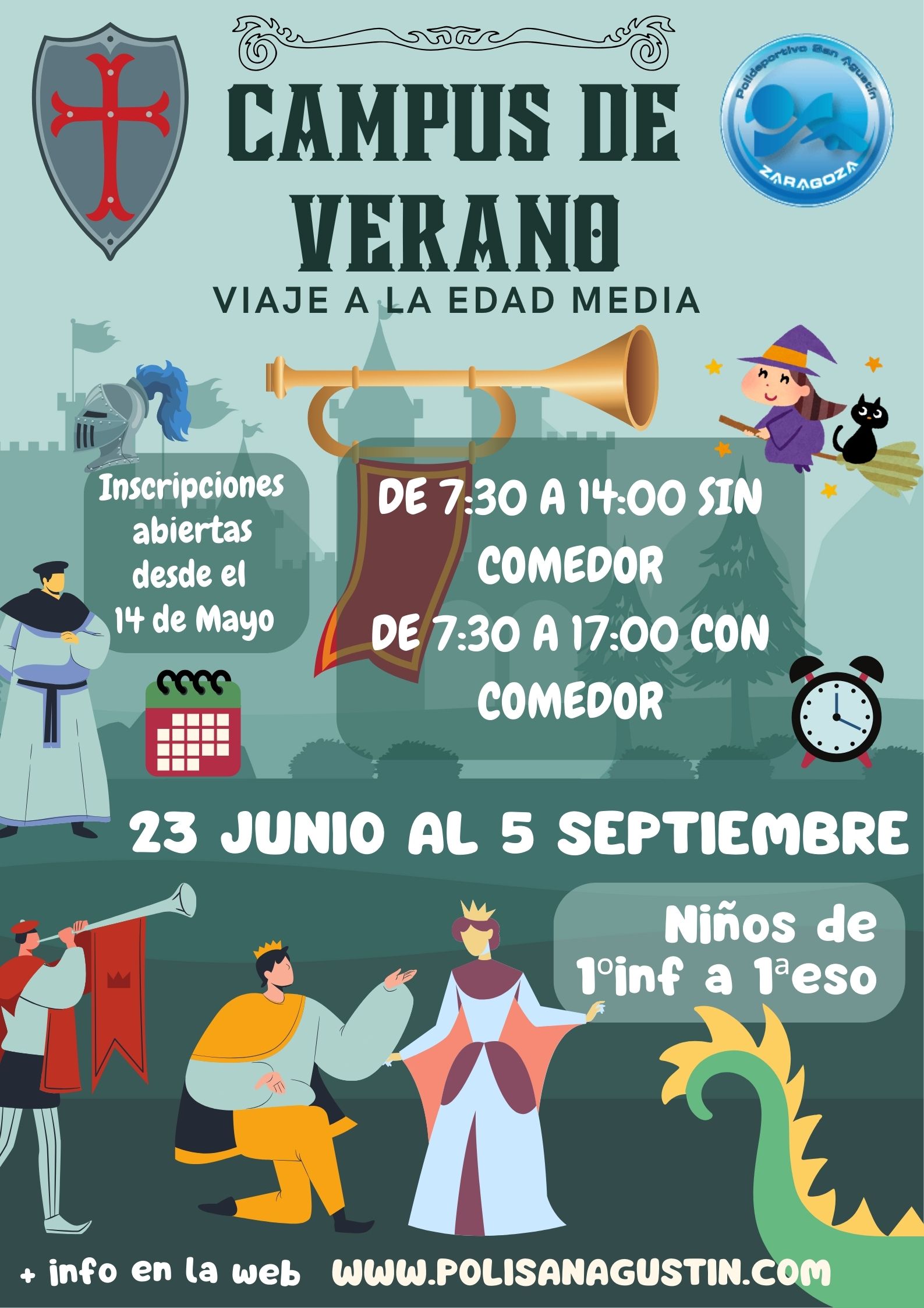 Actividad de CAMPUS URBANO VERANO 2024, para SOCIOS Y USUARIOS del Polideportivo San Agustn Zaragoza