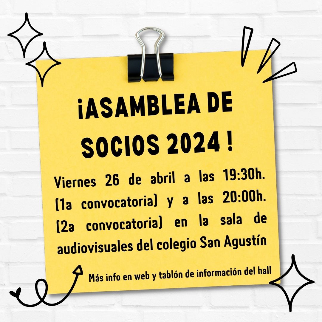 Actividad de ASAMBLEA SOCIOS 2024, para SOCIOS del Polideportivo San Agustn Zaragoza