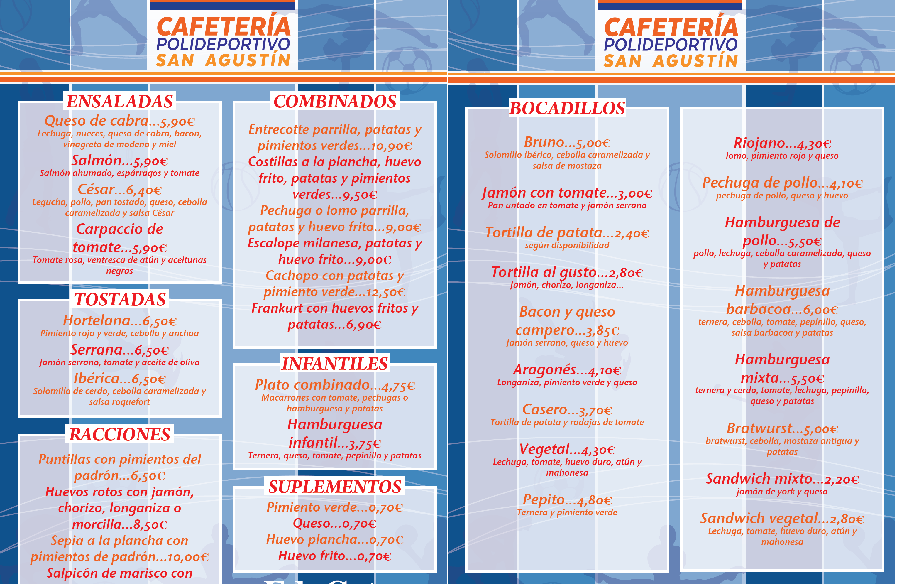 Servicio de CAFETERIA del Polideportivo San Agustn Zaragoza